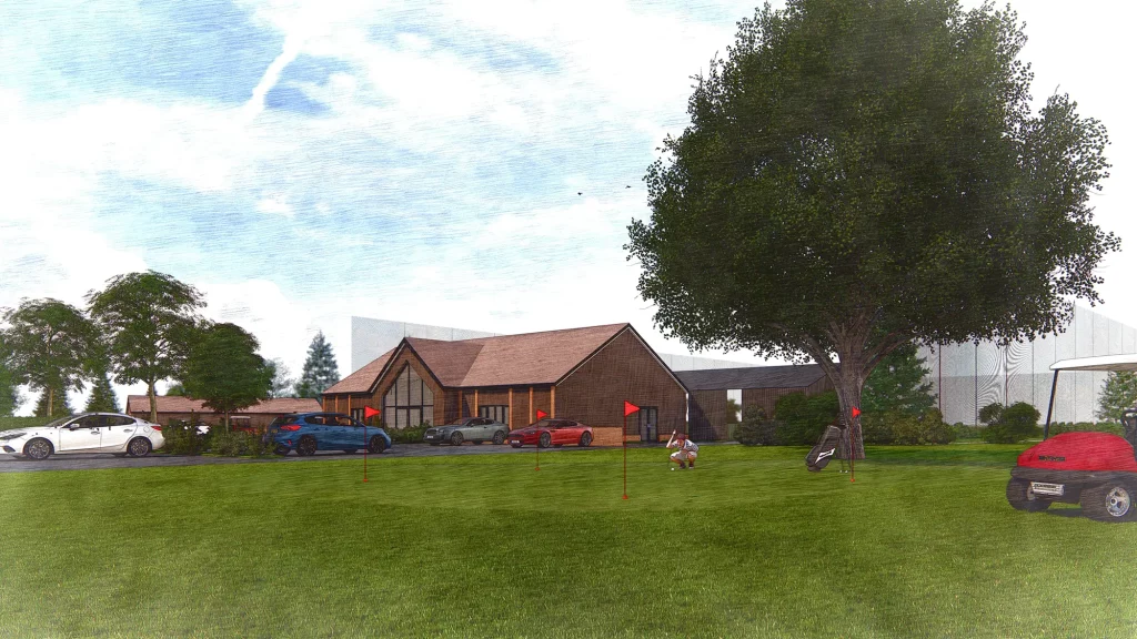 New club house, view from the putting green